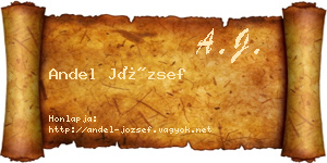 Andel József névjegykártya